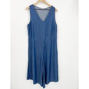 Soft Surroundings Lyocell Blue Chambray Romper Jumpsuit Medium Lagenlook Draped